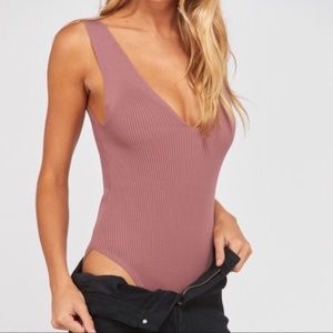 V-Neck Ribbed Bodysuit
